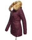 Navahoo warme Damen Winter Jacke mit Teddyfell B399 Weinrot Größe XXL - Gr. 44