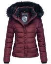 Navahoo Damen Winter Stepp Jacke gefüttert mit Teddyfell B355 Weinrot Größe L - Gr. 40