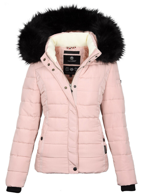 Navahoo Damen Winter Stepp Jacke gefüttert mit Teddyfell B355 Rosa Größe XXL - Gr. 44
