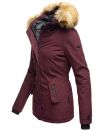 Navahoo warme Damen Winter Jacke mit Kunstfell B392 Weinrot Größe XS - Gr. 34