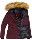 Navahoo warme Damen Winter Jacke mit Kunstfell B392 Weinrot Größe XS - Gr. 34
