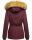 Navahoo warme Damen Winter Jacke mit Kunstfell B392 Weinrot Größe XS - Gr. 34