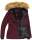 Navahoo warme Damen Winter Jacke mit Kunstfell B392 Weinrot Größe S - Gr. 36