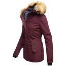 Navahoo warme Damen Winter Jacke mit Kunstfell B392 Weinrot Größe M - Gr. 38