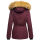Navahoo warme Damen Winter Jacke mit Kunstfell B392 Weinrot Größe M - Gr. 38