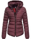 Marikoo Amber Damen Steppjacke Winterjacke B354 Weinrot Größe M - Gr. 38