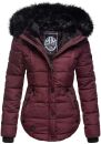 Marikoo warme Damen Winter Jacke gesteppt mit Kunstfell...