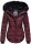 Marikoo warme Damen Winter Jacke gesteppt mit Kunstfell B618 Weinrot Größe XS - Gr. 34