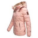 Marikoo Nekoo warm gefütterte Damen Winter Jacke mit Kunstfell B658 Rosa Größe XS - Gr. 34