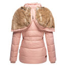Marikoo Nekoo warm gefütterte Damen Winter Jacke mit Kunstfell B658 Rosa Größe XS - Gr. 34