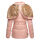 Marikoo Nekoo warm gefütterte Damen Winter Jacke mit Kunstfell B658 Rosa Größe XS - Gr. 34
