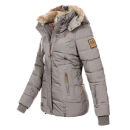 Marikoo Nekoo warm gefütterte Damen Winter Jacke mit Kunstfell B658 Grau Größe XS - Gr. 34
