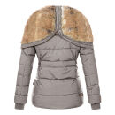 Marikoo Nekoo warm gefütterte Damen Winter Jacke mit Kunstfell B658 Grau Größe XS - Gr. 34
