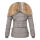 Marikoo Nekoo warm gefütterte Damen Winter Jacke mit Kunstfell B658 Grau Größe XS - Gr. 34