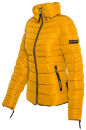 Marikoo Amber Damen Steppjacke Winterjacke B354 Gelb ohne Kapuze Größe XS - Gr. 34