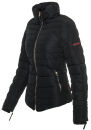 Marikoo Amber Damen Steppjacke Winterjacke B354 Schwarz ohne Kapuze Größe S - Gr. 36