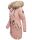 Navahoo warme Damen Winter Jacke lang mit Kunstfell B660 Rosa Größe XS - Gr. 34