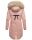 Navahoo warme Damen Winter Jacke lang mit Kunstfell B660 Rosa Größe XS - Gr. 34