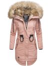 Navahoo warme Damen Winter Jacke lang mit Kunstfell B660...