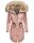 Navahoo warme Damen Winter Jacke lang mit Kunstfell B660 Rosa Größe L - Gr. 40