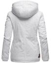 Marikoo Keikoo warme Damen Winter Jacke mit Teddyfell und Kapuze B683 Weiss - Gepunktet Größe M - Gr. 38