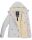 Marikoo Keikoo warme Damen Winter Jacke mit Teddyfell und Kapuze B683 Weiss - Gepunktet Größe M - Gr. 38