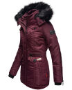 Navahoo Schätzchen Damen Winter Jacke mit Teddyfell und Kunstfell B615 Weinrot Größe S - Gr. 36