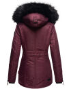 Navahoo Schätzchen Damen Winter Jacke mit Teddyfell und Kunstfell B615 Weinrot Größe S - Gr. 36