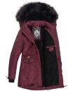 Navahoo Schätzchen Damen Winter Jacke mit Teddyfell und Kunstfell B615 Weinrot Größe S - Gr. 36