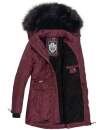 Navahoo Schätzchen Damen Winter Jacke mit Teddyfell und Kunstfell B615 Weinrot Größe M - Gr. 38