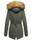 Marikoo Akira warme Damen Winter Jacke mit Kapuze B601 Olive Größe S - Gr. 36