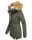 Marikoo Akira warme Damen Winter Jacke mit Kapuze B601 Olive Größe XL - Gr. 42
