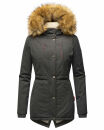 Marikoo Akira warme Damen Winter Jacke mit Kapuze B601 Anthrazit Größe XS - Gr. 34