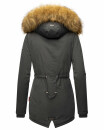 Marikoo Akira warme Damen Winter Jacke mit Kapuze B601 Anthrazit Größe XS - Gr. 34