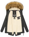 Marikoo Akira warme Damen Winter Jacke mit Kapuze B601 Anthrazit Größe XS - Gr. 34