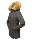 Marikoo Akira warme Damen Winter Jacke mit Kapuze B601 Anthrazit Größe S - Gr. 36