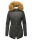 Marikoo Akira warme Damen Winter Jacke mit Kapuze B601 Anthrazit Größe M - Gr. 38