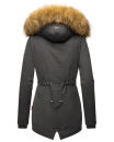 Marikoo Akira warme Damen Winter Jacke mit Kapuze B601 Anthrazit Größe L - Gr. 40