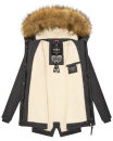 Marikoo Akira warme Damen Winter Jacke mit Kapuze B601 Anthrazit Größe L - Gr. 40