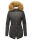 Marikoo Akira warme Damen Winter Jacke mit Kapuze B601 Anthrazit Größe L - Gr. 40