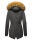 Marikoo Akira warme Damen Winter Jacke mit Kapuze B601 Anthrazit Größe L - Gr. 40