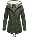 Marikoo Manolya Damen Winter Jacke Parka mit Teddyfell...