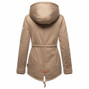 Marikoo Damen Winter Jacke Parka Winterjacke Teddyfell gefüttert B376 Taupe Größe S - Gr. 36