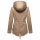 Marikoo Damen Winter Jacke Parka Winterjacke Teddyfell gefüttert B376 Taupe Größe S - Gr. 36