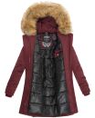 Marikoo Damen Winter Jacke Parka Mantel Winterjacke warm gefüttert B362 Weinrot Größe XS - Gr. 34
