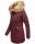 Marikoo Damen Winter Jacke Parka Mantel Winterjacke warm gefüttert B362 Weinrot Größe XS - Gr. 34