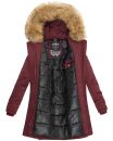 Marikoo Damen Winter Jacke Parka Mantel Winterjacke warm gefüttert B362 Weinrot Größe S - Gr. 36