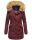 Marikoo Damen Winter Jacke Parka Mantel Winterjacke warm gefüttert B362 Weinrot Größe S - Gr. 36