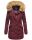 Marikoo Damen Winter Jacke Parka Mantel Winterjacke warm gefüttert B362 Weinrot Größe L - Gr. 40