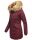 Marikoo Damen Winter Jacke Parka Mantel Winterjacke warm gefüttert B362 Weinrot Größe XL - Gr. 42